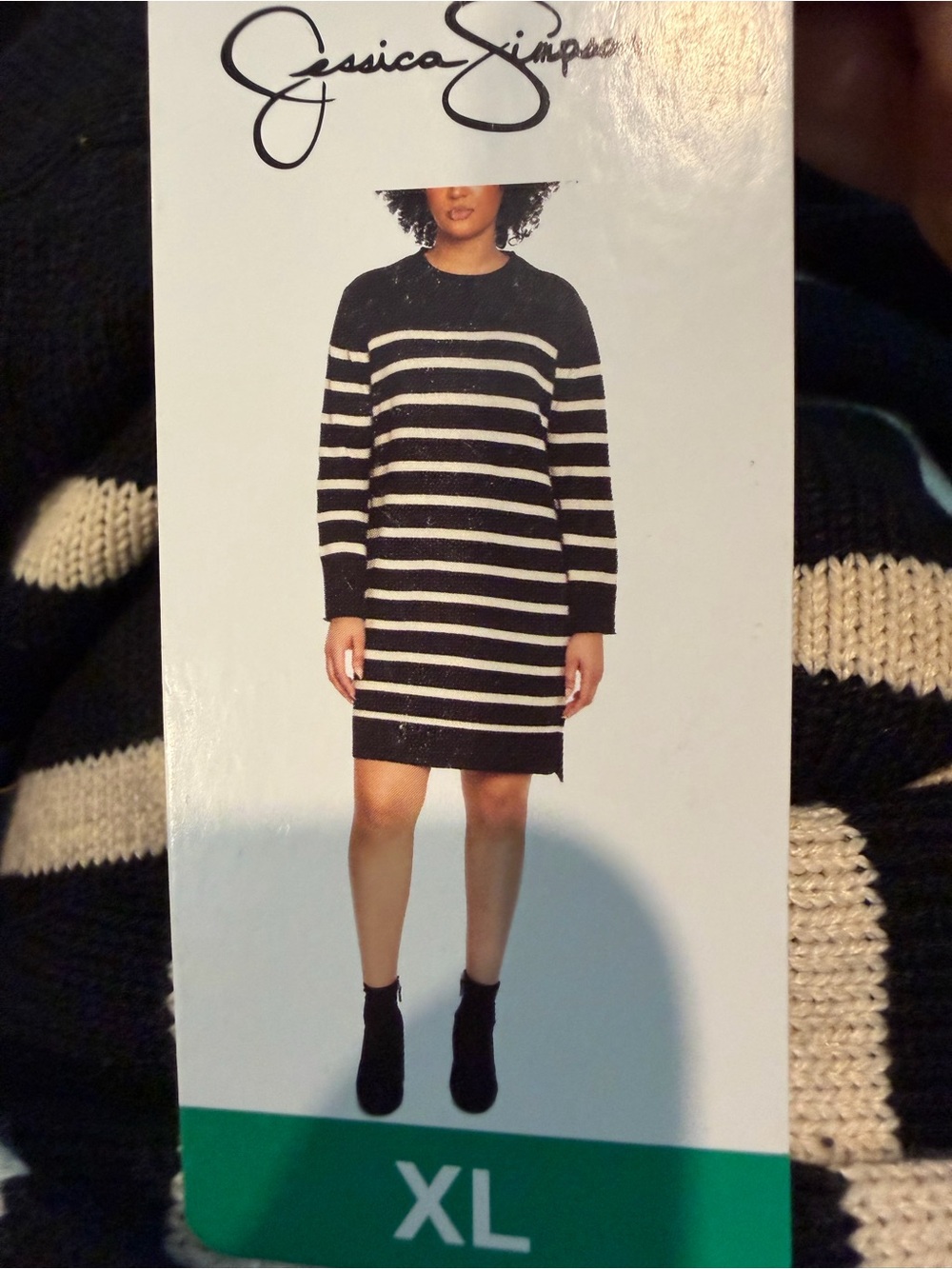 Womens Jessica Simpson Long Sleeve Knit Sweater Dress Size XL - Picture 3 of 5